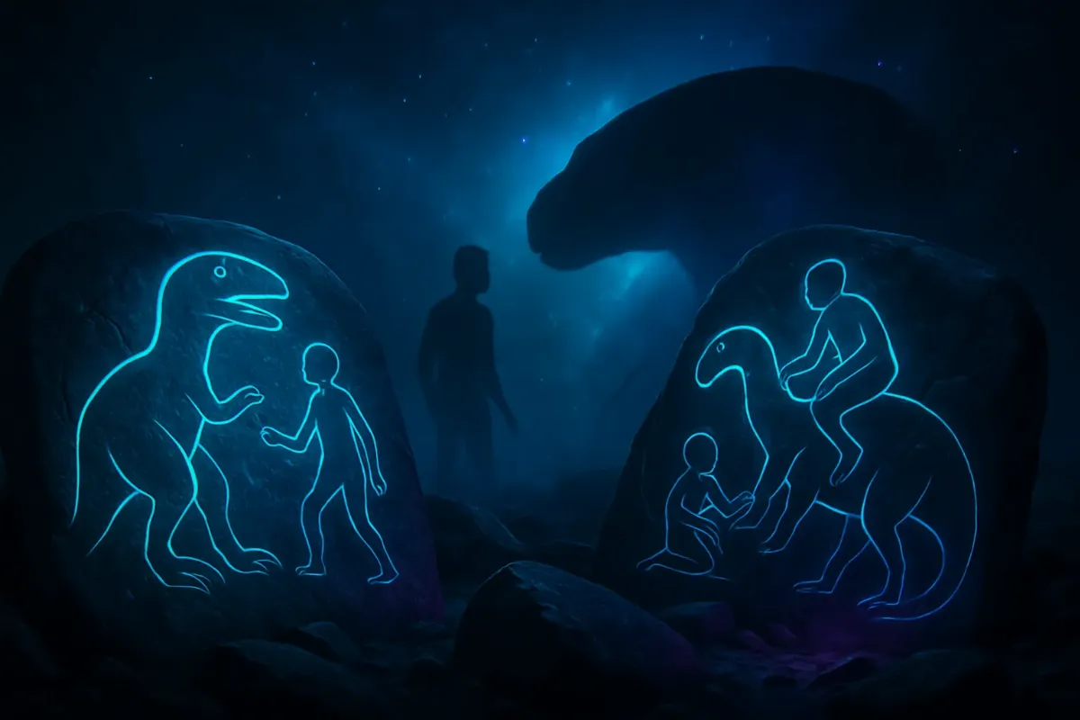 Kamienie z Iki - dinozaury obok ludzi?