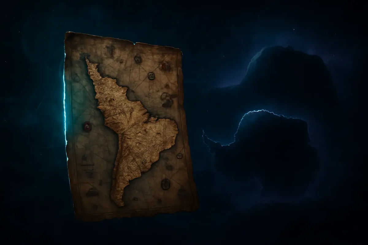 Mapa Piri Reisa - Antarktyka bez lodu na mapie z 1513 roku